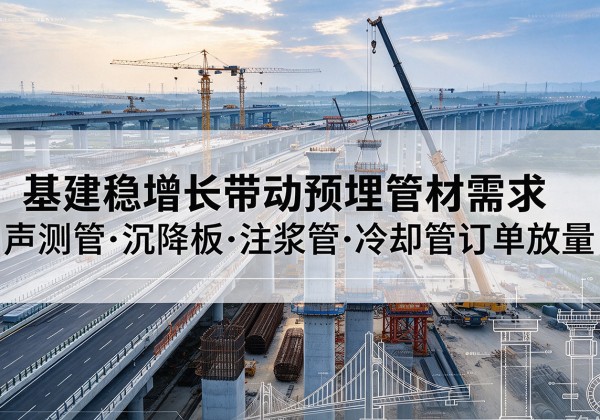 望都基建稳增长带动预埋监测管材需求，声测管、沉降板、注浆管订单持续放量